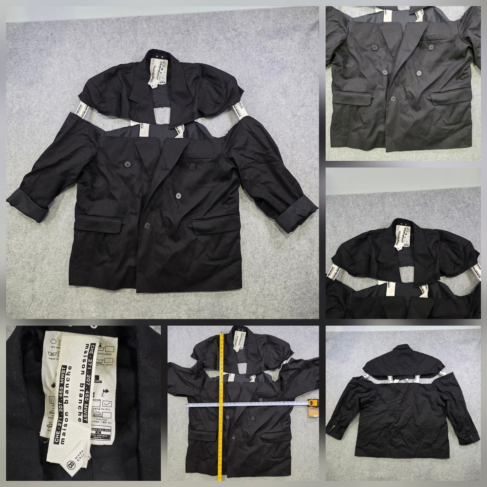 Maison Blanche Blazer Womens 8 Black Deconstructed Cut Through Out Label‎ Avant